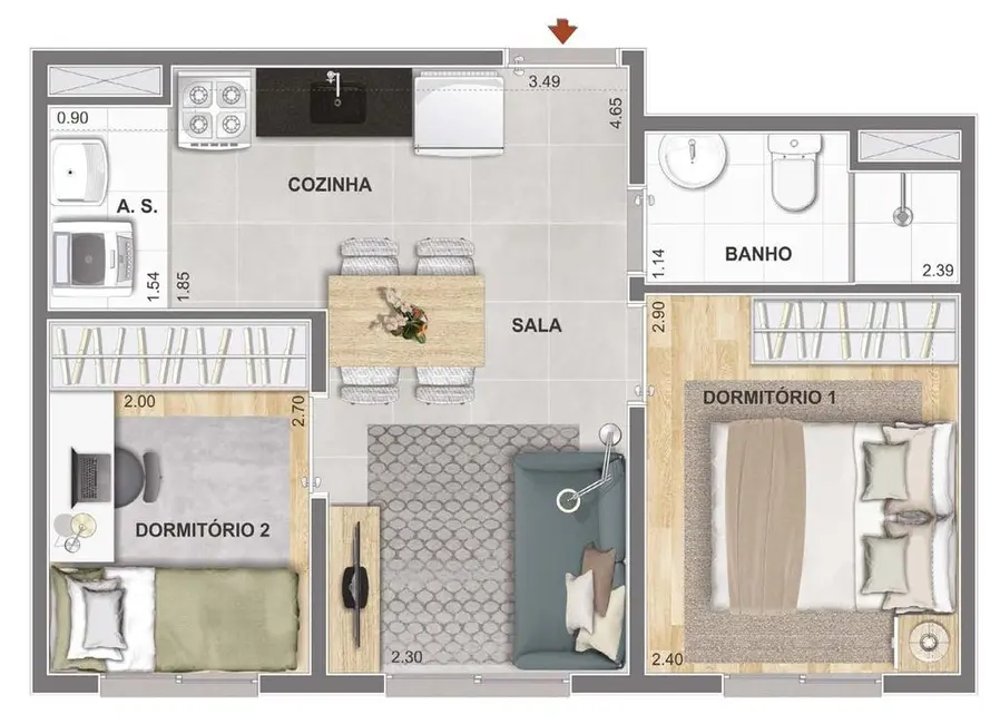 Foto 4 de Apartamento com 1 quarto à venda, 45m2 em Mooca, São Paulo - SP