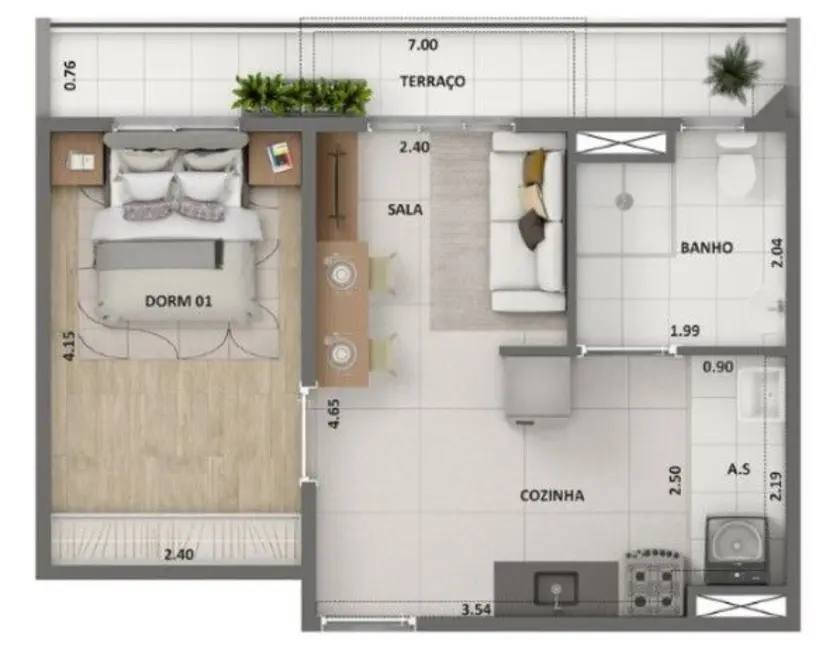 Foto 4 de Kitnet com 1 quarto à venda, 29m2 em Usina Piratininga, São Paulo - SP