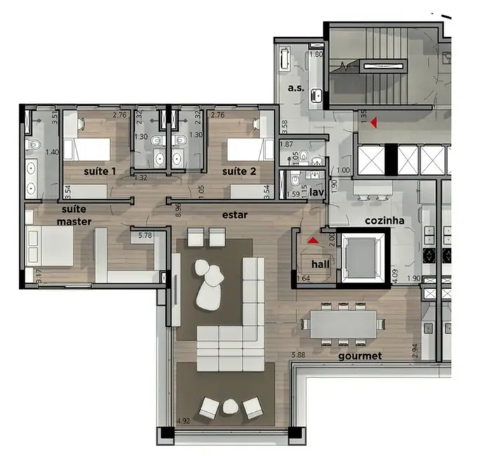 Apartamento com 4 quartos à venda, 345m2 em Santana, São Paulo - SP - imagem 6 Foto 6 de Apartamento com 4 quartos à venda, 345m2 em Santana, São Paulo - SP