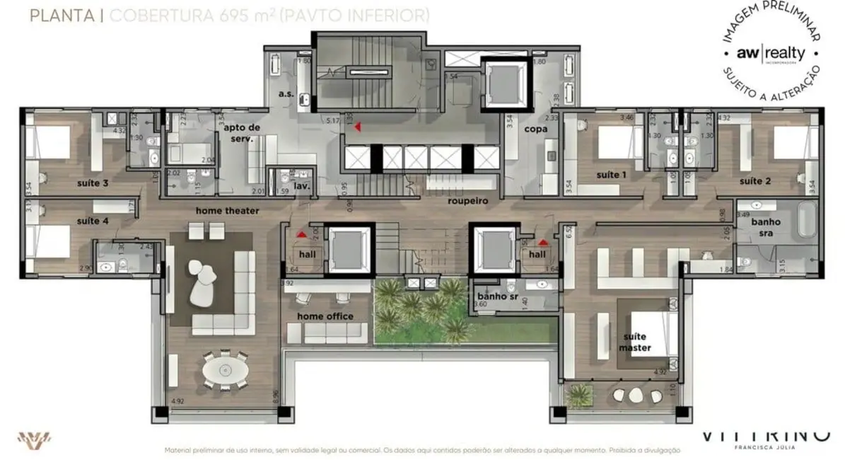 Apartamento com 4 quartos à venda, 345m2 em Santana, São Paulo - SP - imagem 3 Foto 3 de Apartamento com 4 quartos à venda, 345m2 em Santana, São Paulo - SP