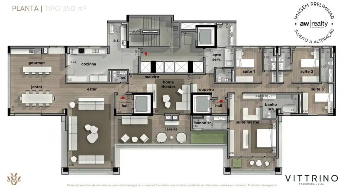 Apartamento com 4 quartos à venda, 345m2 em Santana, São Paulo - SP - imagem 2 Foto 2 de Apartamento com 4 quartos à venda, 345m2 em Santana, São Paulo - SP