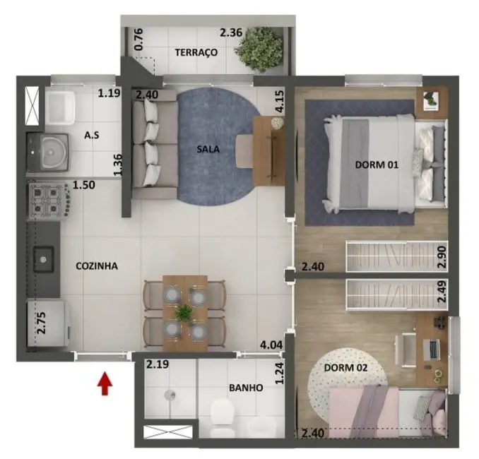 Apartamento com 2 quartos à venda, 46m2 em City América, São Paulo - SP - imagem 4 Foto 4 de Apartamento com 2 quartos à venda, 46m2 em City América, São Paulo - SP