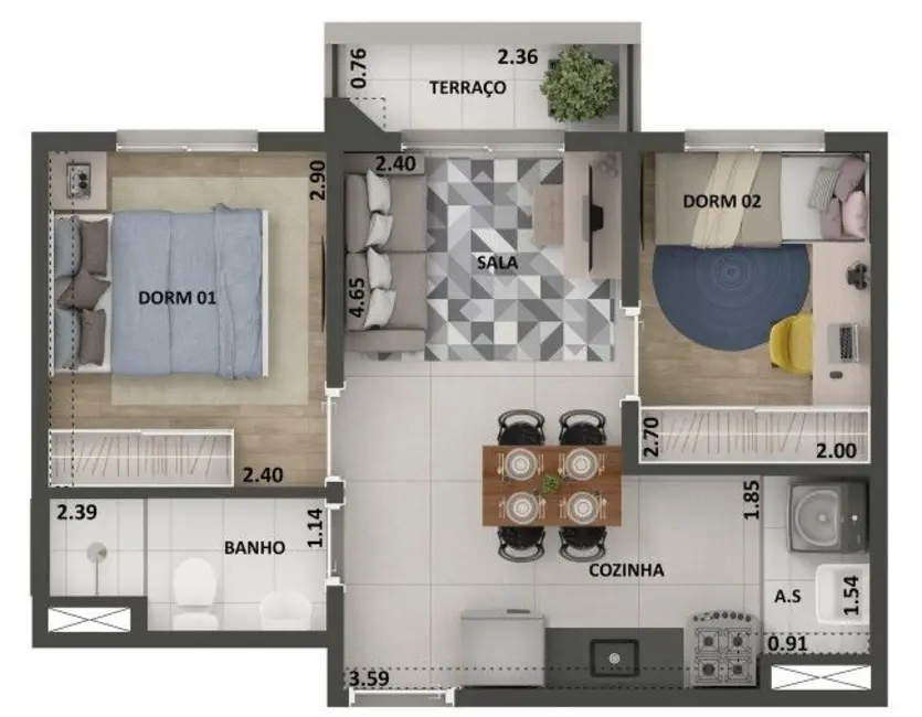 Apartamento com 2 quartos à venda, 46m2 em City América, São Paulo - SP - imagem 1 Foto 1 de Apartamento com 2 quartos à venda, 46m2 em City América, São Paulo - SP