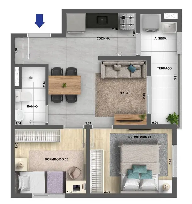 Apartamento com 2 quartos à venda, 40m2 em Água Branca, São Paulo - SP - imagem 3 Foto 3 de Apartamento com 2 quartos à venda, 40m2 em Água Branca, São Paulo - SP