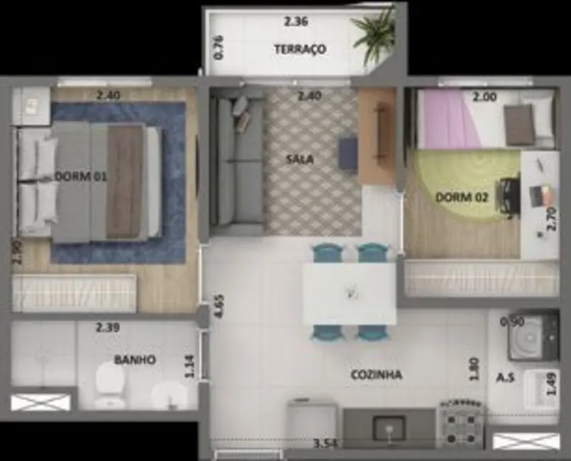 Foto 4 de Apartamento com 2 quartos à venda, 42m2 em Parque Residencial da Lapa, São Paulo - SP