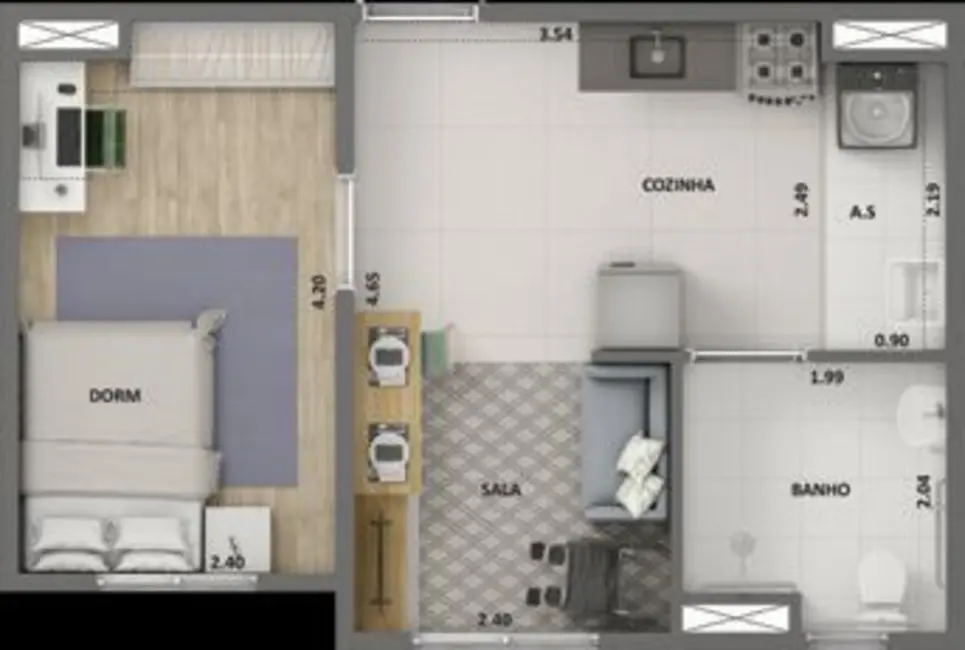 Foto 3 de Apartamento com 2 quartos à venda, 42m2 em Parque Residencial da Lapa, São Paulo - SP