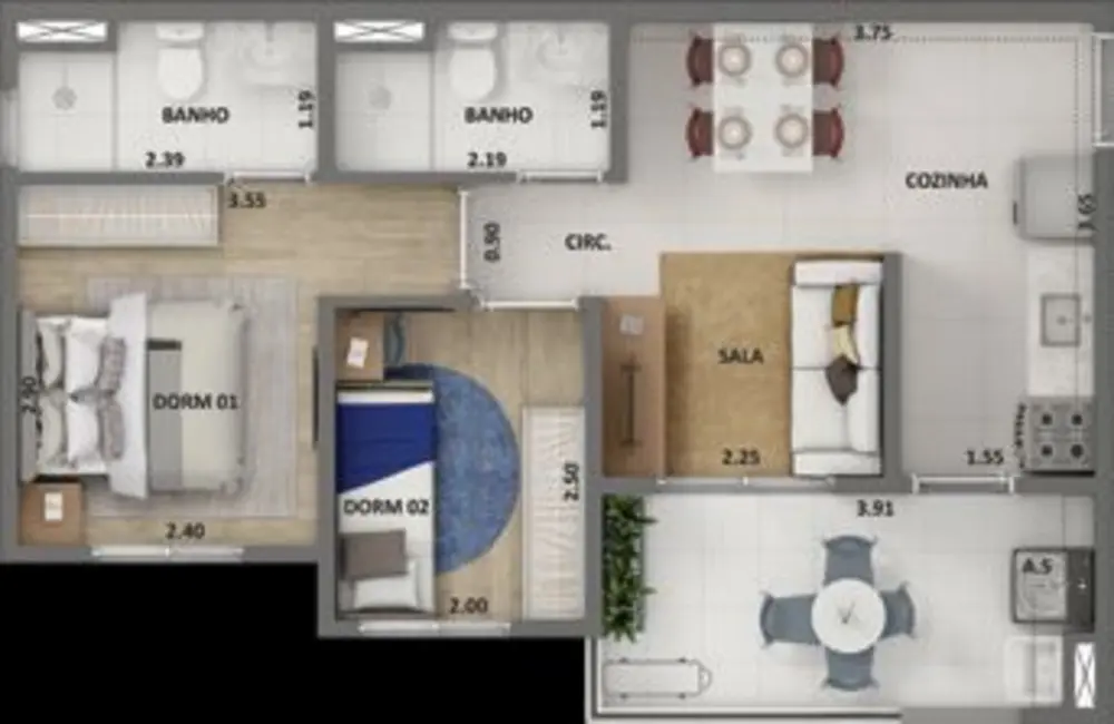 Foto 2 de Apartamento com 2 quartos à venda, 42m2 em Parque Residencial da Lapa, São Paulo - SP