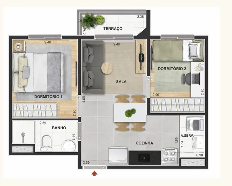 Apartamento com 2 quartos à venda, 37m2 em Butantã, São Paulo - SP - imagem 6 Foto 6 de Apartamento com 2 quartos à venda, 37m2 em Butantã, São Paulo - SP