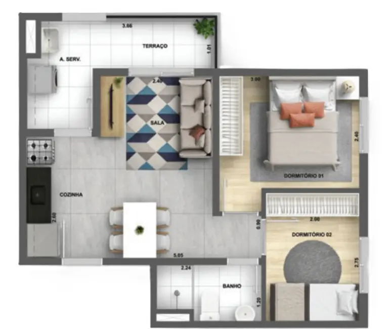Foto 1 de Apartamento com 2 quartos à venda, 37m2 em Jardim Santa Emília, São Paulo - SP