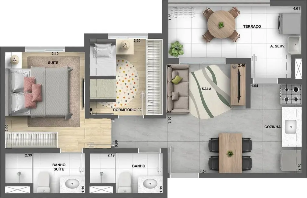 Apartamento com 2 quartos à venda, 44m2 em Campo Limpo, São Paulo - SP - imagem 9 Foto 9 de Apartamento com 2 quartos à venda, 44m2 em Campo Limpo, São Paulo - SP