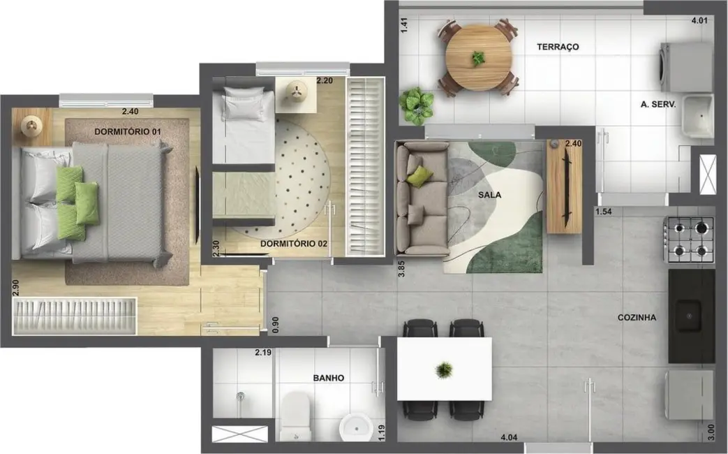 Apartamento com 2 quartos à venda, 44m2 em Campo Limpo, São Paulo - SP - imagem 1 Foto 1 de Apartamento com 2 quartos à venda, 44m2 em Campo Limpo, São Paulo - SP