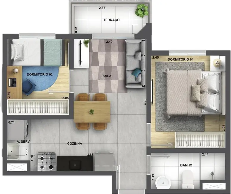 Apartamento com 2 quartos à venda, 44m2 em Campo Limpo, São Paulo - SP - imagem 6 Foto 6 de Apartamento com 2 quartos à venda, 44m2 em Campo Limpo, São Paulo - SP