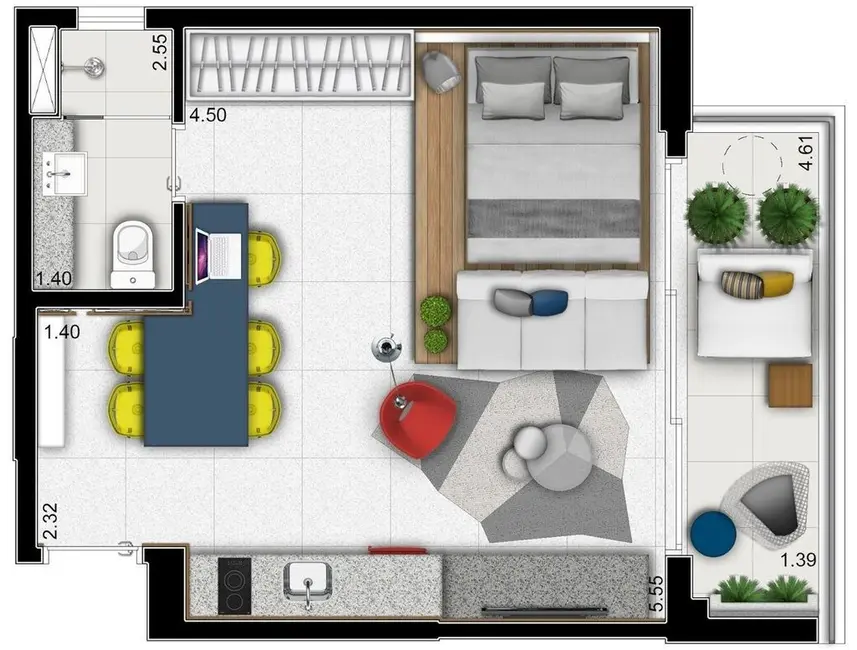 Foto 2 de Kitnet com 1 quarto à venda, 38m2 em Itaim Bibi, São Paulo - SP