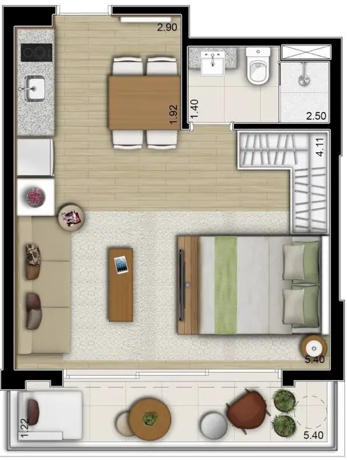 Foto 3 de Kitnet com 1 quarto à venda, 38m2 em Itaim Bibi, São Paulo - SP