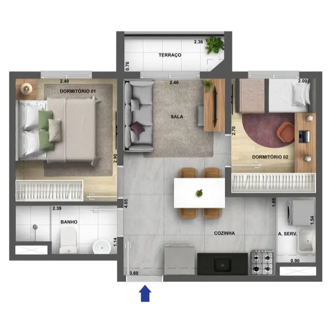 Foto 2 de Apartamento com 2 quartos à venda, 37m2 em Jaguaré, São Paulo - SP