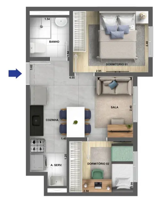 Foto 4 de Apartamento com 2 quartos à venda, 37m2 em Jaguaré, São Paulo - SP