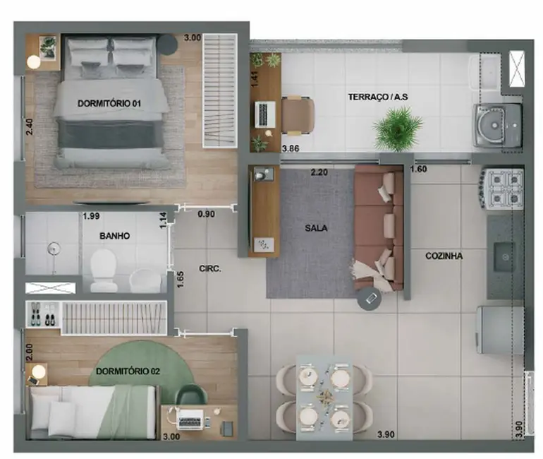 Foto 6 de Apartamento com 2 quartos à venda, 44m2 em Bom Retiro, São Paulo - SP