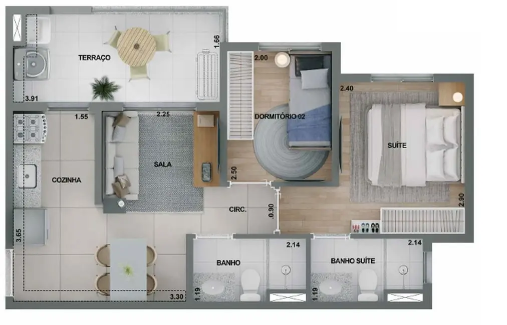 Foto 3 de Apartamento com 2 quartos à venda, 44m2 em Bom Retiro, São Paulo - SP