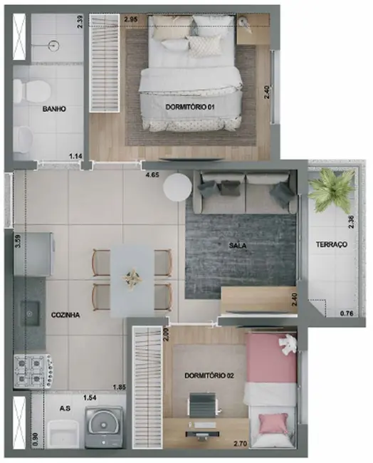 Foto 4 de Apartamento com 2 quartos à venda, 44m2 em Bom Retiro, São Paulo - SP