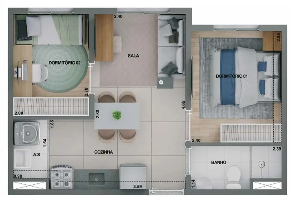 Foto 5 de Apartamento com 2 quartos à venda, 44m2 em Bom Retiro, São Paulo - SP