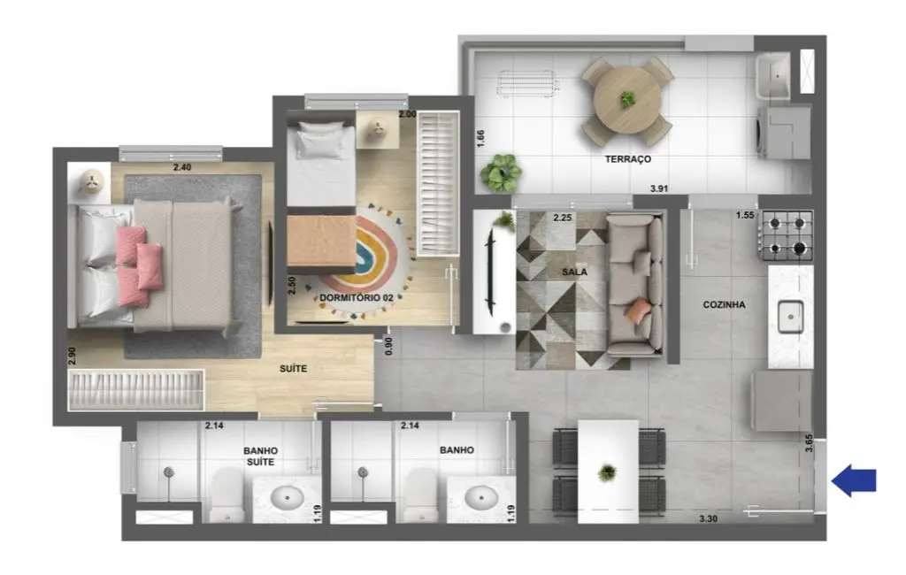 Foto 2 de Apartamento com 2 quartos à venda, 41m2 em Água Branca, São Paulo - SP