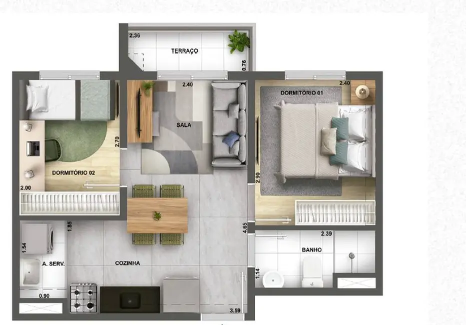 Foto 3 de Apartamento com 2 quartos à venda, 41m2 em Água Branca, São Paulo - SP