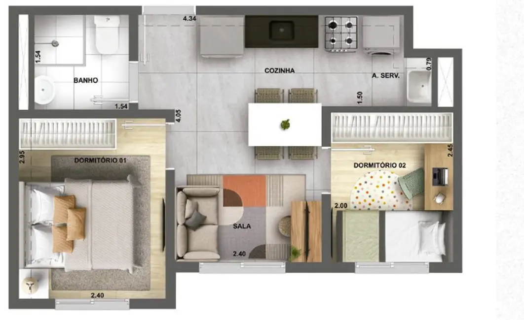 Foto 1 de Apartamento com 2 quartos à venda, 41m2 em Água Branca, São Paulo - SP