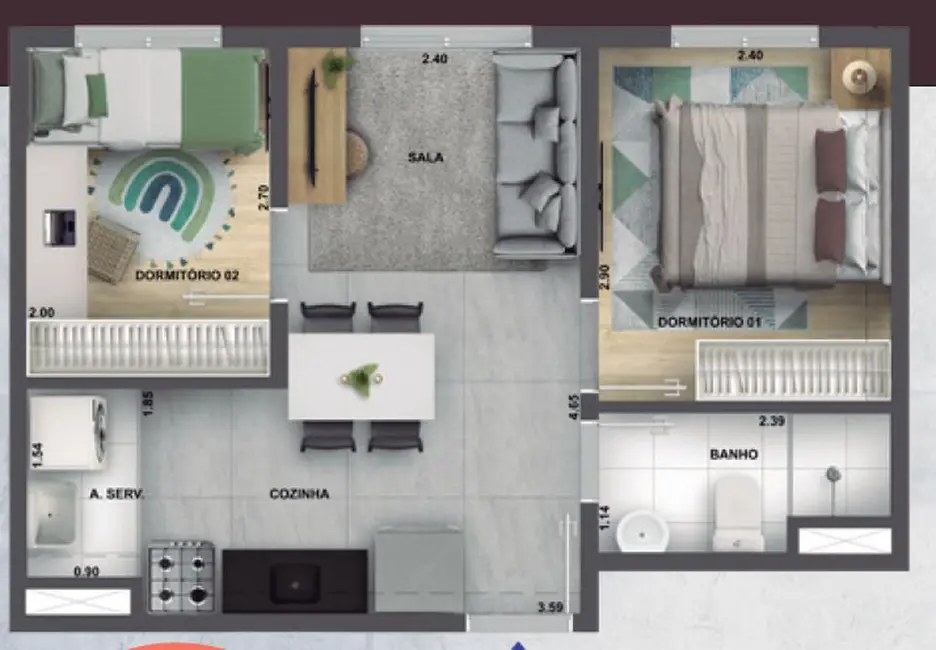 Apartamento com 2 quartos à venda, 37m2 em Sacomã, São Paulo - SP - imagem 3 Foto 3 de Apartamento com 2 quartos à venda, 37m2 em Sacomã, São Paulo - SP