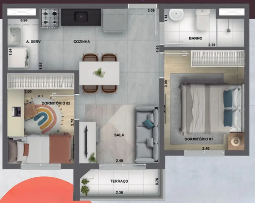 Apartamento com 2 quartos à venda, 37m2 em Sacomã, São Paulo - SP - imagem 7 Foto 7 de Apartamento com 2 quartos à venda, 37m2 em Sacomã, São Paulo - SP
