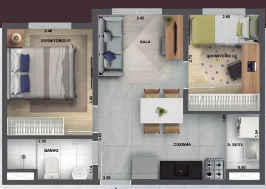 Apartamento com 2 quartos à venda, 37m2 em Sacomã, São Paulo - SP - imagem 6 Foto 6 de Apartamento com 2 quartos à venda, 37m2 em Sacomã, São Paulo - SP
