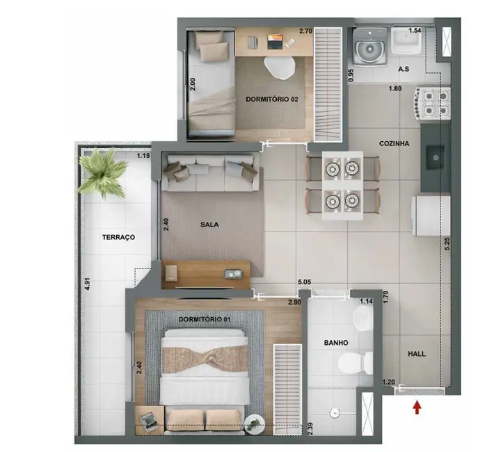 Foto 3 de Apartamento com 2 quartos à venda, 37m2 em Chácara Santo Antônio (Zona Sul), São Paulo - SP