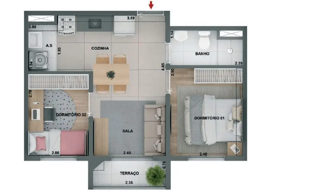 Foto 2 de Apartamento com 2 quartos à venda, 38m2 em Barra Funda, São Paulo - SP