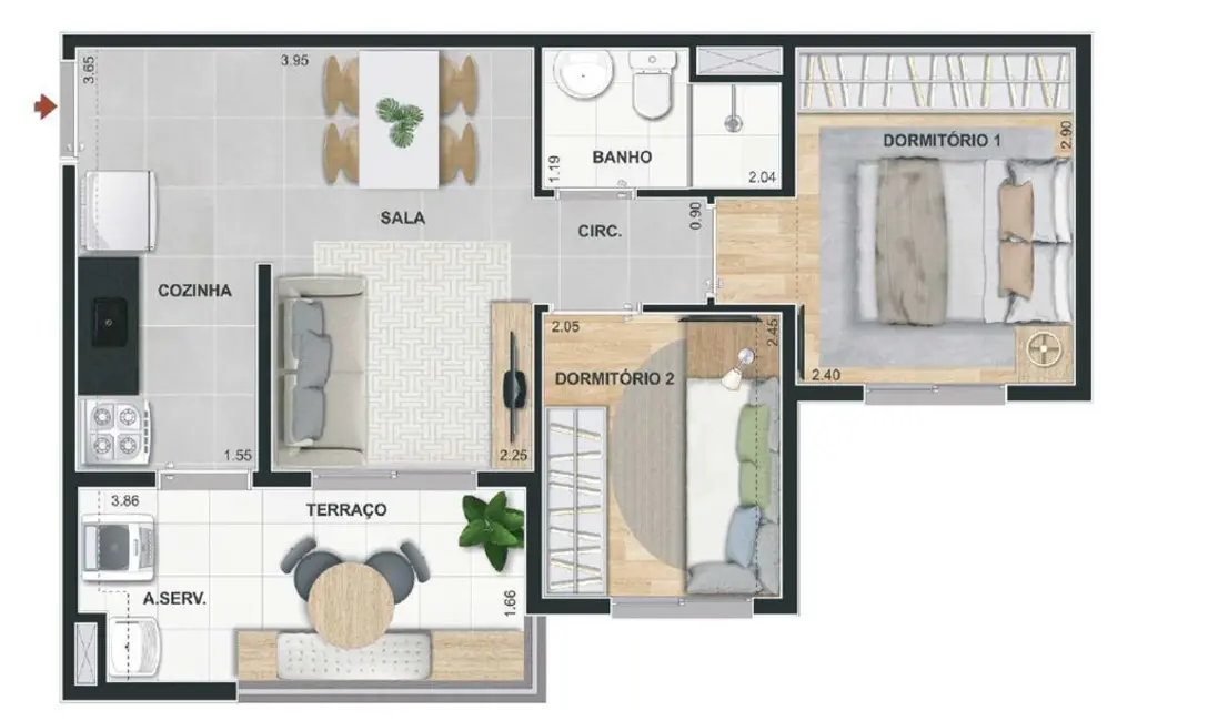 Foto 6 de Apartamento com 2 quartos à venda, 35m2 em Santo Amaro, São Paulo - SP