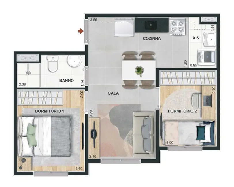 Foto 5 de Apartamento com 2 quartos à venda, 35m2 em Santo Amaro, São Paulo - SP