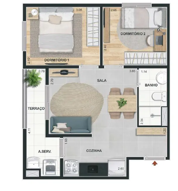Foto 1 de Apartamento com 2 quartos à venda, 35m2 em Santo Amaro, São Paulo - SP
