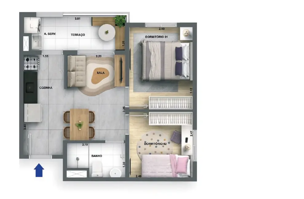 Foto 3 de Apartamento com 2 quartos à venda, 32m2 em Jaguaré, São Paulo - SP