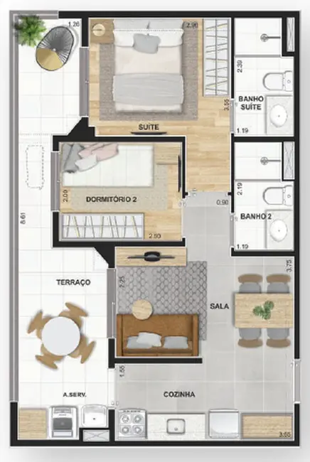 Apartamento com 2 quartos à venda, 37m2 em Vila Romana, São Paulo - SP - imagem 4 Foto 4 de Apartamento com 2 quartos à venda, 37m2 em Vila Romana, São Paulo - SP