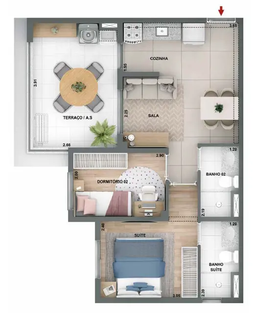 Apartamento com 2 quartos à venda, 39m2 em Vila Carrão, São Paulo - SP - imagem 6 Foto 6 de Apartamento com 2 quartos à venda, 39m2 em Vila Carrão, São Paulo - SP