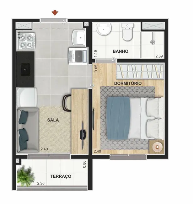 Foto 5 de Apartamento com 2 quartos à venda, 49m2 em Socorro, São Paulo - SP