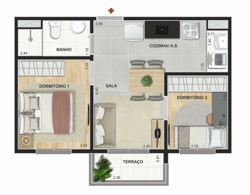 Foto 7 de Apartamento com 2 quartos à venda, 49m2 em Socorro, São Paulo - SP