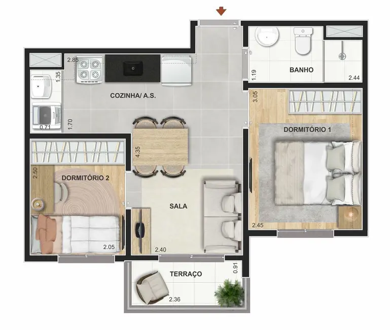 Foto 8 de Apartamento com 2 quartos à venda, 49m2 em Socorro, São Paulo - SP