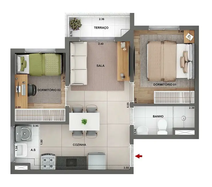 Apartamento com 2 quartos à venda, 32m2 em Freguesia do Ó, São Paulo - SP - imagem 3 Foto 3 de Apartamento com 2 quartos à venda, 32m2 em Freguesia do Ó, São Paulo - SP