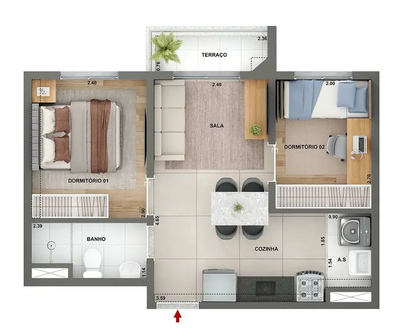 Apartamento com 2 quartos à venda, 32m2 em Freguesia do Ó, São Paulo - SP - imagem 2 Foto 2 de Apartamento com 2 quartos à venda, 32m2 em Freguesia do Ó, São Paulo - SP