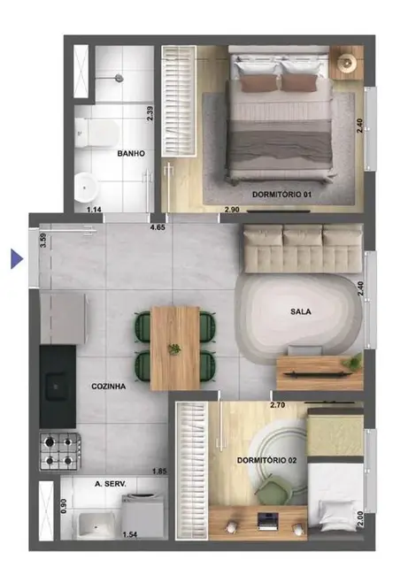 Foto 4 de Apartamento com 2 quartos à venda, 32m2 em Jaguaré, São Paulo - SP