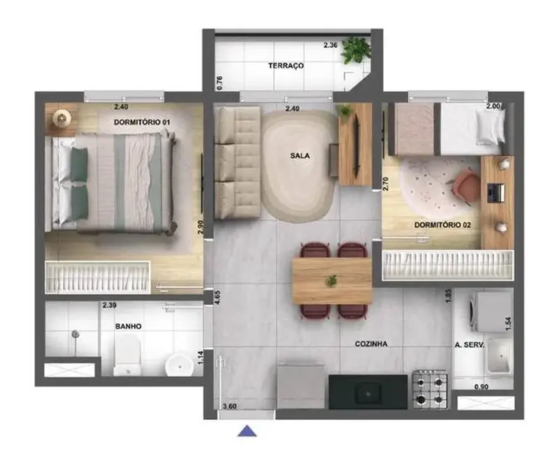 Foto 2 de Apartamento com 2 quartos à venda, 32m2 em Jaguaré, São Paulo - SP