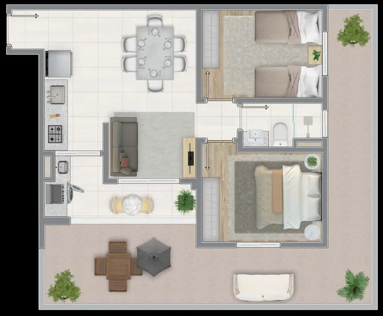 Foto 4 de Apartamento com 2 quartos à venda, 49m2 em São Pedro, Osasco - SP