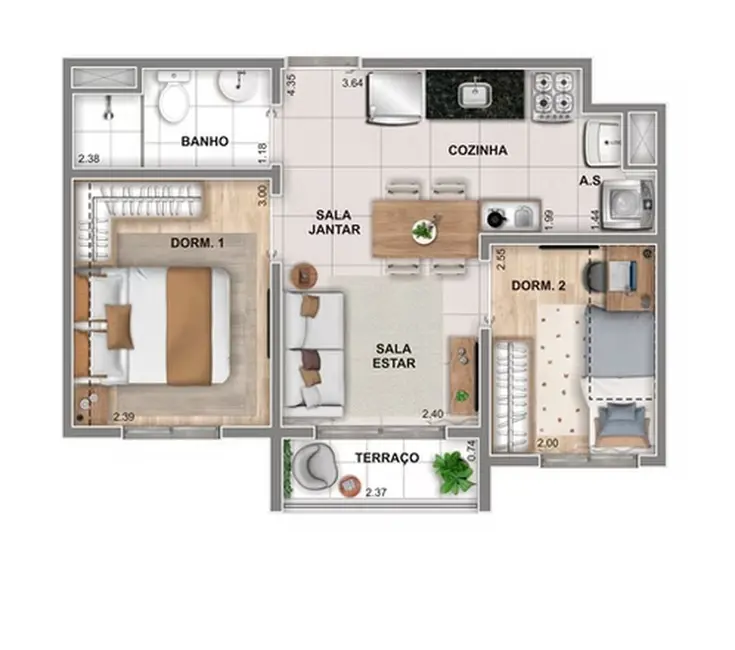 Foto 2 de Apartamento com 2 quartos à venda, 30m2 em Vila Sônia, São Paulo - SP