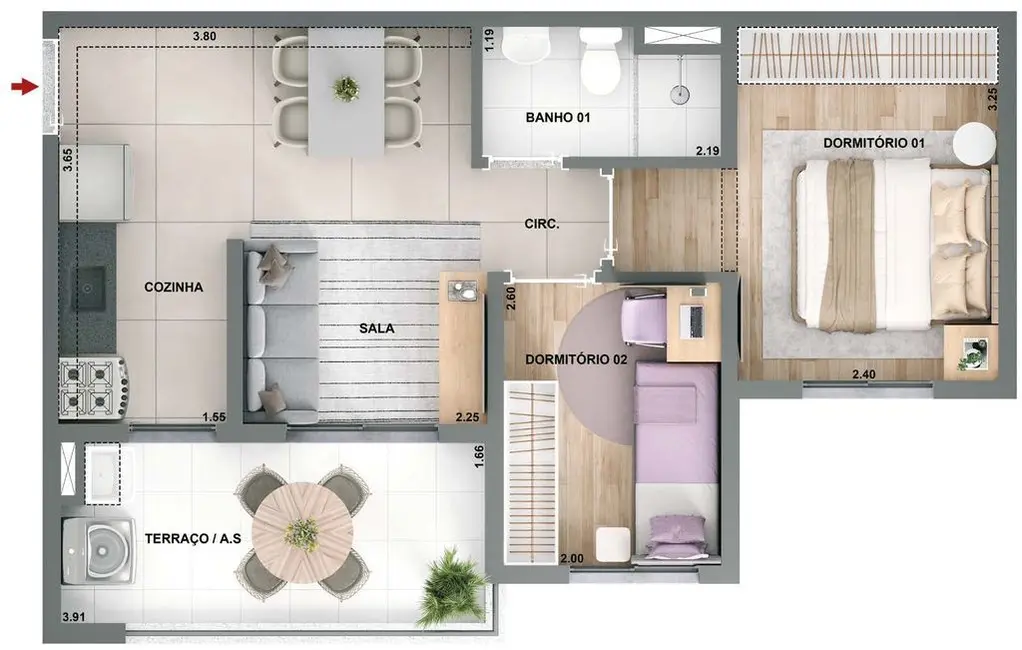 Apartamento com 2 quartos à venda, 37m2 em Água Branca, São Paulo - SP - imagem 2 Foto 2 de Apartamento com 2 quartos à venda, 37m2 em Água Branca, São Paulo - SP