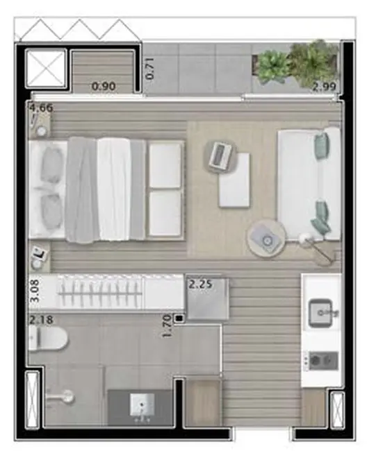 Kitnet com 1 quarto à venda, 30m2 em Vila Madalena, São Paulo - SP - imagem 5 Foto 5 de Kitnet com 1 quarto à venda, 30m2 em Vila Madalena, São Paulo - SP