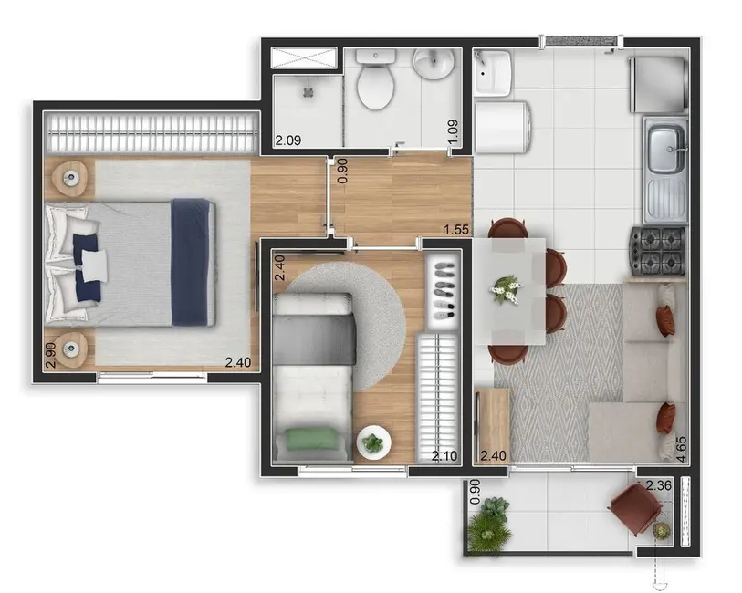 Foto 1 de Apartamento com 2 quartos à venda, 37m2 em Vila Prudente, São Paulo - SP